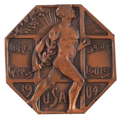 Lot #3113 St. Louis 1904 Olympics Athlete's Participation Medal with Rare Box - Image 2