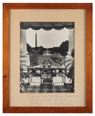Lot #30 Harry S. Truman Signed Photograph in White