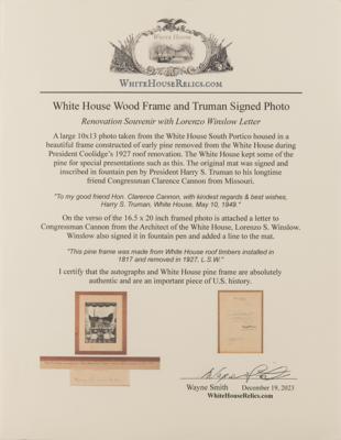 Lot #30 Harry S. Truman Signed Photograph in White House Relic Timber Frame - Image 5