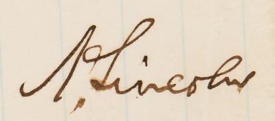 Lot #14 Abraham Lincoln Autograph Endorsement Signed as President Promoting a Wounded Captain - Image 2
