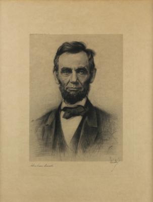 Lot #84 Abraham Lincoln Etching by Otto Schneider