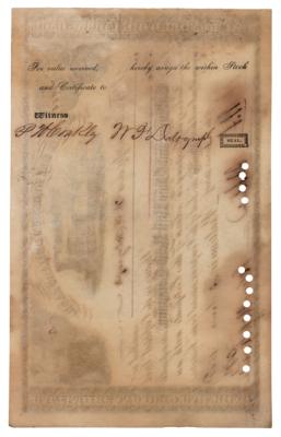 Lot #185 Johns Hopkins Signed Stock Certificate (1858) - Image 2