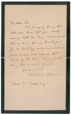 Lot #401 Robert Louis Stevenson Autograph Letter