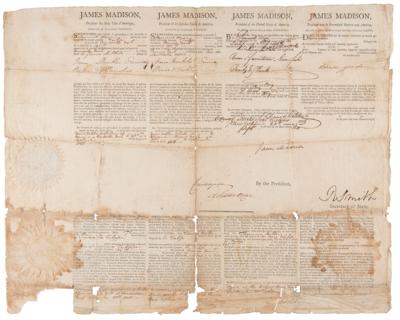 Lot #99 James Madison Ship's Papers Signed as President for a "Brig called the Tulip" - Image 3