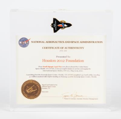 Lot #353 STS-101 Flown Olympic “Houston 2012” Lapel Pin - Image 1