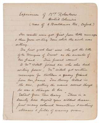Lot #395 Arthur Conan Doyle Handwritten Notebook on Spiritualism - 30+ Pages on Seances, Mediums, Dickens and Automatic Writing - Image 2