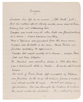 Lot #395 Arthur Conan Doyle Handwritten Notebook on Spiritualism - 30+ Pages on Seances, Mediums, Dickens and Automatic Writing - Image 7
