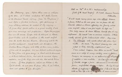 Lot #395 Arthur Conan Doyle Handwritten Notebook on Spiritualism - 30+ Pages on Seances, Mediums, Dickens and Automatic Writing - Image 9