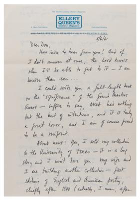 Lot #408 Ellery Queen: Frederic Dannay (11) Signed Letters - Image 2