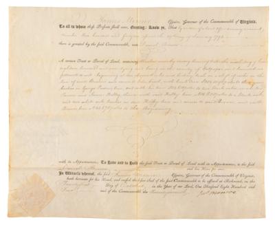 Lot #103 James Monroe Document Signed as Governor