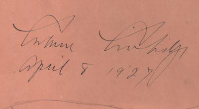 Lot #58 Calvin Coolidge Signed Presidential Foot Tracings - Image 2