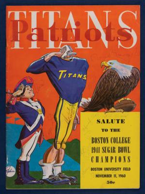 Lot #583 AFL New York Titans and Buffalo Bills Signed Program Display - Image 2