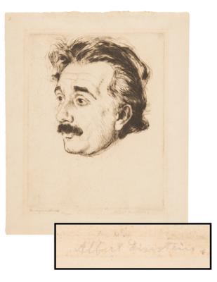 Lot #148 Albert Einstein Signed Limited Edition Etching - Image 1