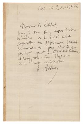 Lot #151 Louis Pasteur Autograph Letter Signed