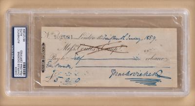 Lot #394 Charles Dickens Filled Out and Signed Check - Image 2