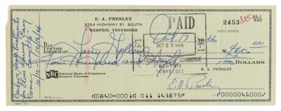 Lot #429 Elvis Presley Signed Check to His