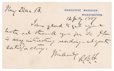 Lot #71 Rutherford B. Hayes Autograph Letter Signed as President - Image 1