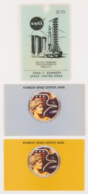 Lot #293 Apollo 17 Launch and Rollout Badges (3)