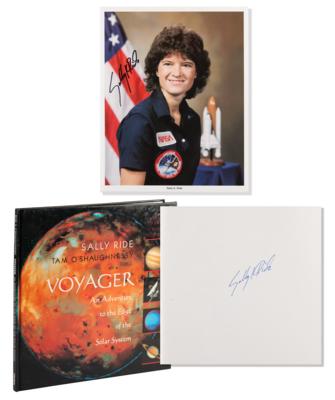 Lot #340 Sally Ride Signed Photograph and Signed Book - Image 1