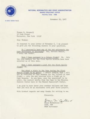 Lot #332 Bruce McCandless Typed Letter Signed on Apollo 1 - Image 1