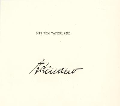 Lot #162 Konrad Adenauer Signature