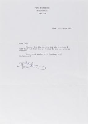 Lot #437 The Who: Pete Townshend Collection of (8) Letters - Image 6