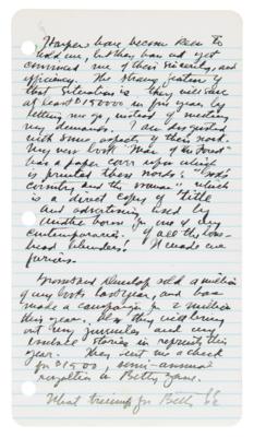 Lot #409 Zane Grey Handwritten Diary Pages (10) from His 1920 Trip to New York City - Image 10