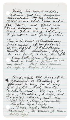 Lot #409 Zane Grey Handwritten Diary Pages (10) from His 1920 Trip to New York City - Image 11