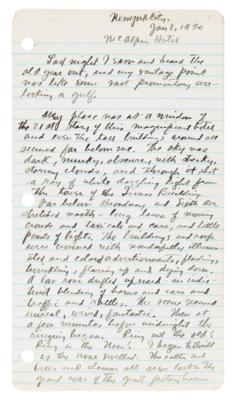 Lot #409 Zane Grey Handwritten Diary Pages (10) from His 1920 Trip to New York City - Image 2