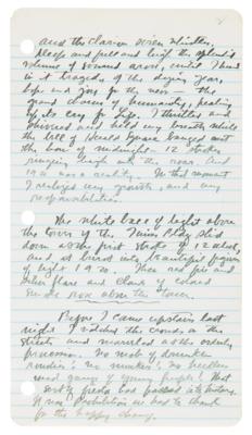 Lot #409 Zane Grey Handwritten Diary Pages (10) from His 1920 Trip to New York City - Image 3