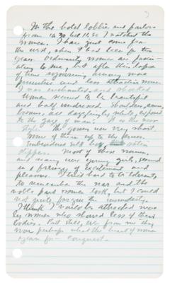 Lot #409 Zane Grey Handwritten Diary Pages (10) from His 1920 Trip to New York City - Image 4