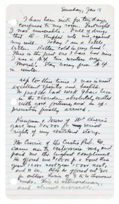 Lot #409 Zane Grey Handwritten Diary Pages (10) from His 1920 Trip to New York City - Image 9