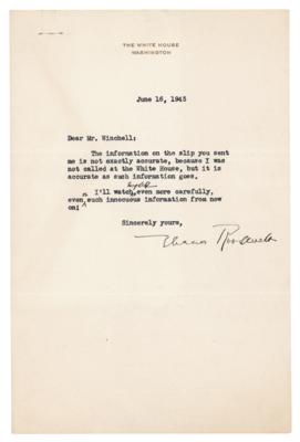 Lot #114 Eleanor Roosevelt Typed Letter Signed as First Lady - Image 1