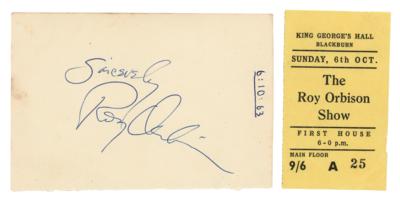 Lot #472 Roy Orbison Signature with Original 1963 Ticket Stub - Image 1