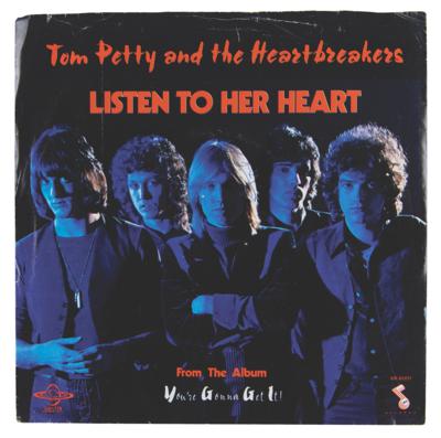 Lot #476 Tom Petty Signed 45 RPM Record - 'Listen to Her Heart' - Image 1