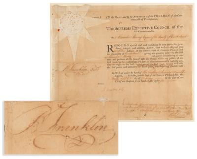 Lot #131 Benjamin Franklin Document Signed as