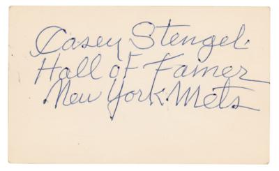 Lot #615 Casey Stengel Signature