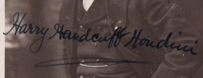 Lot #513 Harry Houdini Signed Postcard Photograph - "Harry Handcuff Houdini" - Image 2