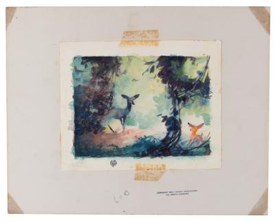 Lot #379 Bambi and mother concept watercolor painting from Bambi (Walt Disney Studios, 1942) - Image 2