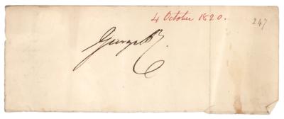 Lot #200 King George IV Signature