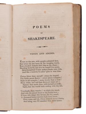 Lot #417 William Shakespeare: The Poems of Shakespeare (First American Collection of His Poetry, 1807) - Image 4