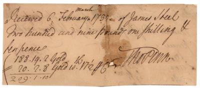 Lot #217 Thomas Penn Twice-Signed Document