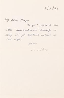 Lot #413 C. S. Lewis Autograph Letter Signed to
