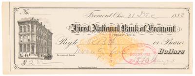 Lot #69 Rutherford B. Hayes Signed Check - Image 1