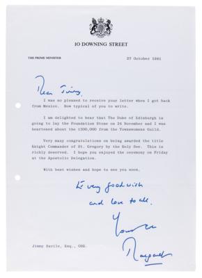Lot #240 Margaret Thatcher Collection of (7) Typed Letters Signed to Jimmy Savile - Image 6