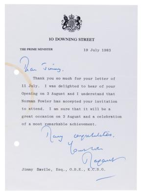 Lot #240 Margaret Thatcher Collection of (7) Typed Letters Signed to Jimmy Savile - Image 8