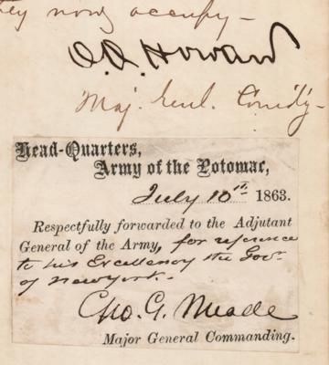 Lot #263 George G. Meade and O. O. Howard Civil War-Dated Endorsements - Image 2