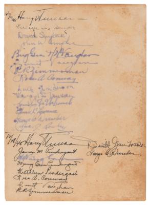 Lot #31 Harry S. Truman Multi-Signed Air Force One Guest Book, with Truman, Hoover, Arnold, and Others - Image 1