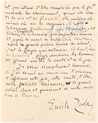 Lot #403 Emile Zola and Alfred Bruneau Autograph Manuscripts Signed - "Messidor" - Image 16