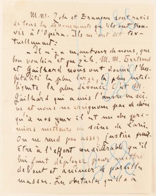 Lot #403 Emile Zola and Alfred Bruneau Autograph Manuscripts Signed - "Messidor" - Image 4